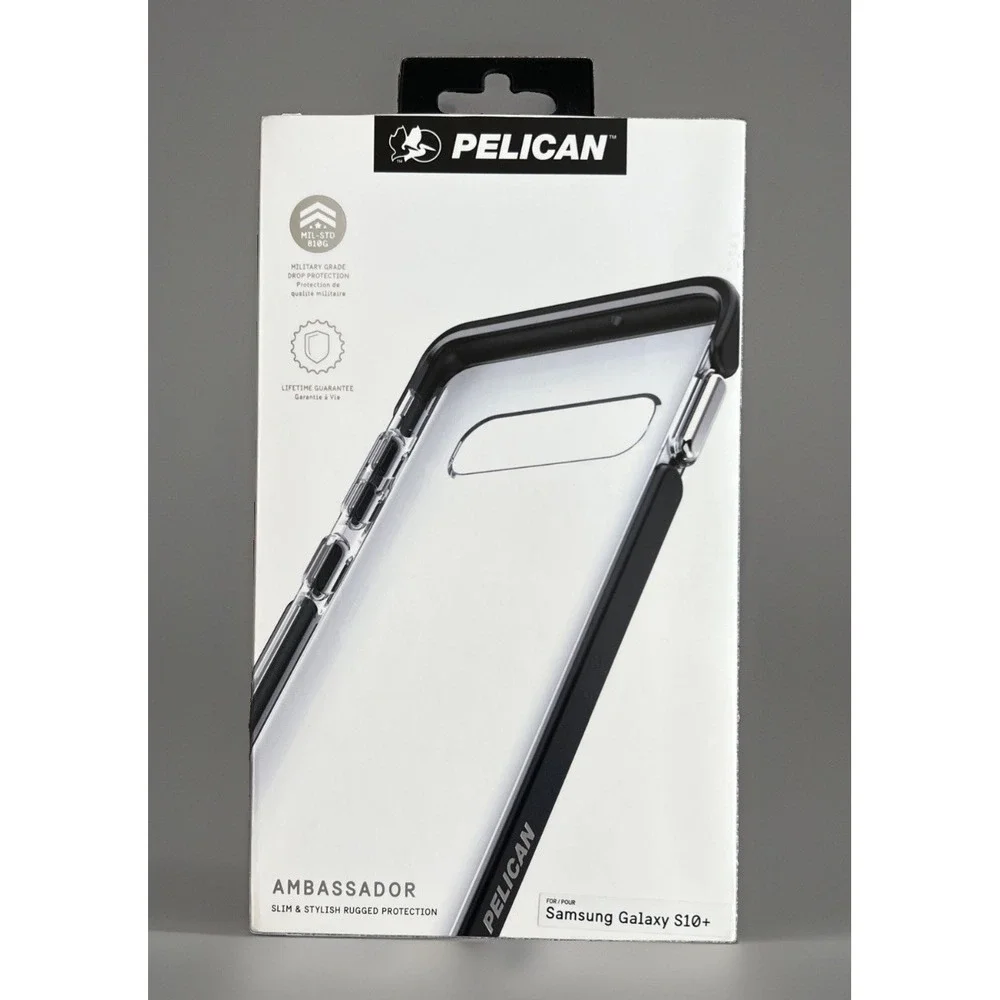 Pelican Voyager Case for Samsung Galaxy S10 Plus Clear/Grey with Holster